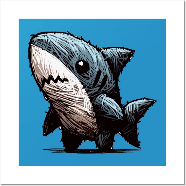 Doodle Stuffed Toy Shark Wall Art by TomFrontierArt